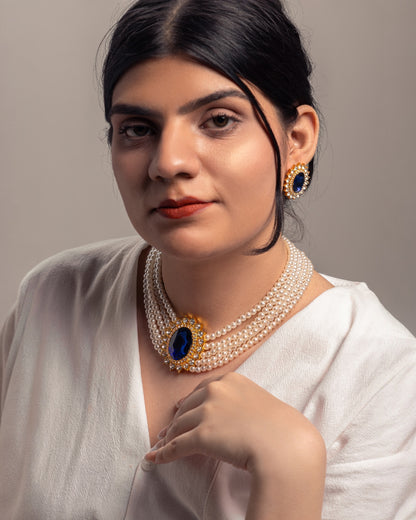 Regal Sapphire Pearl Set