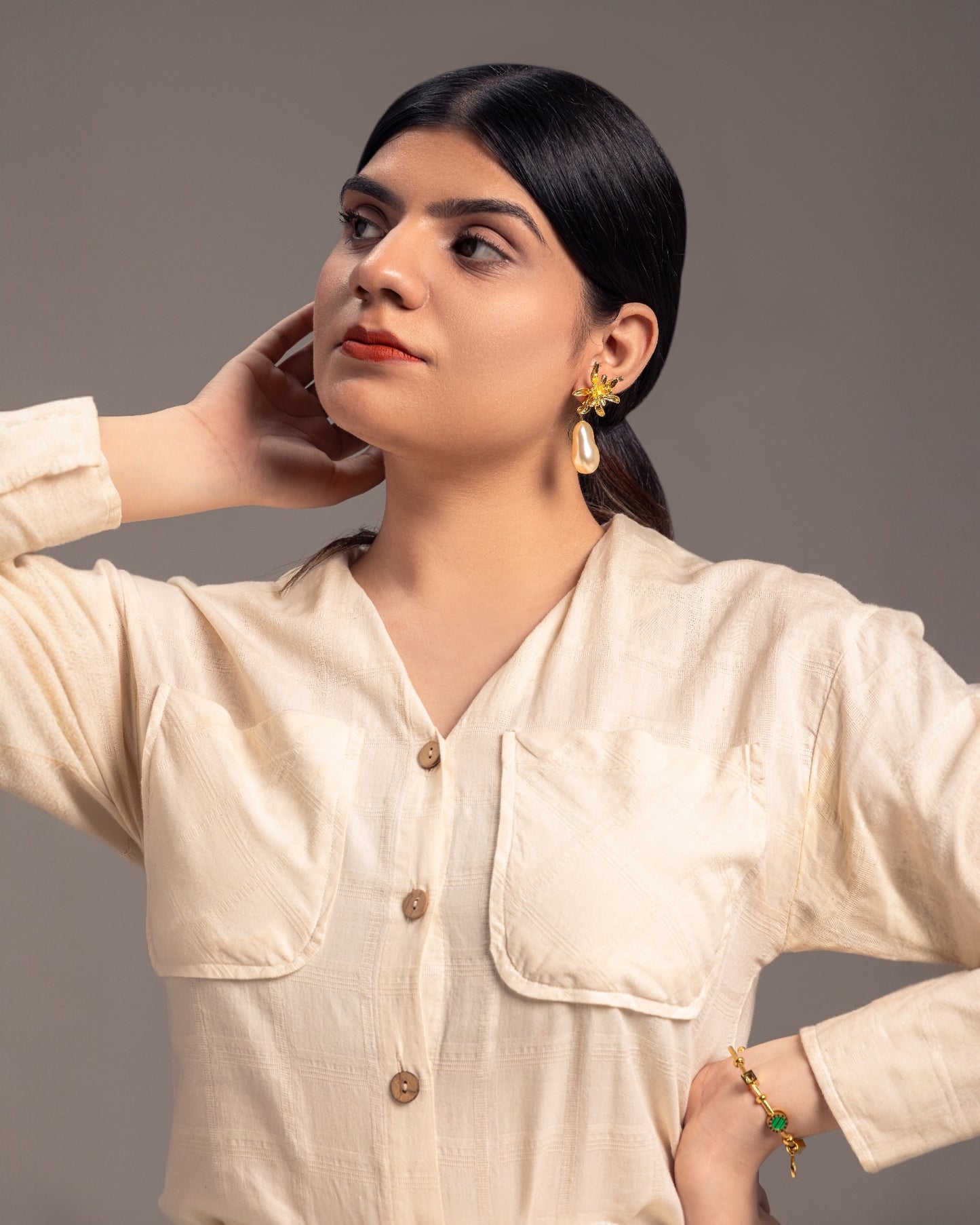 Orchid Pearl Earrings