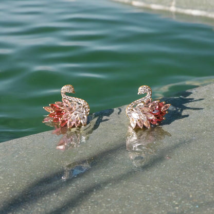 Blush Swan Earrings