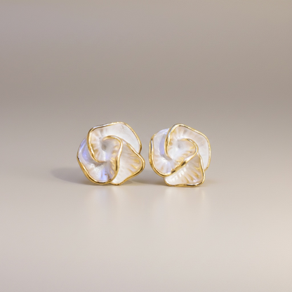 Ivory Rosette Studs