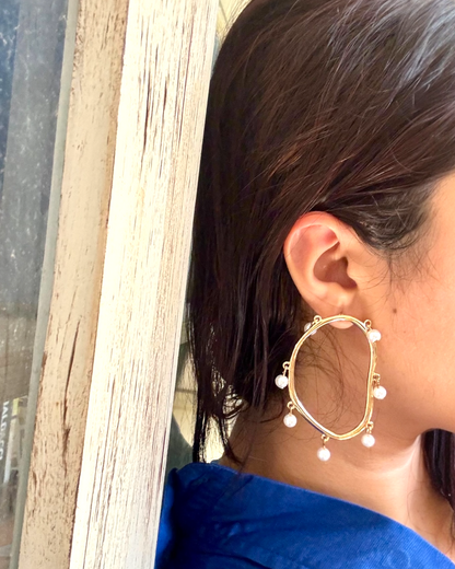 Pearl Drizzle Hoops