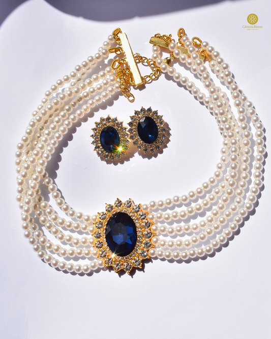 Regal Sapphire Pearl Set