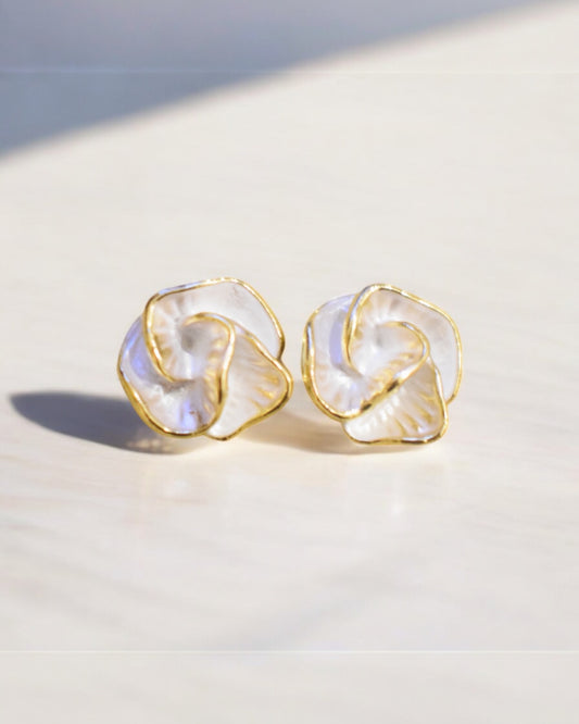 Ivory Rosette Studs