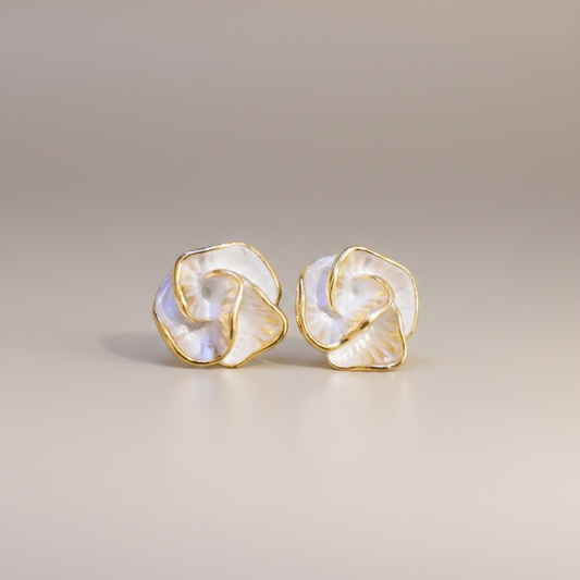 Ivory Rosette Studs