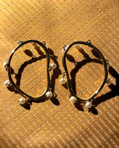 Pearl Drizzle Hoops