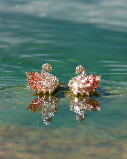 Blush Swan Earrings