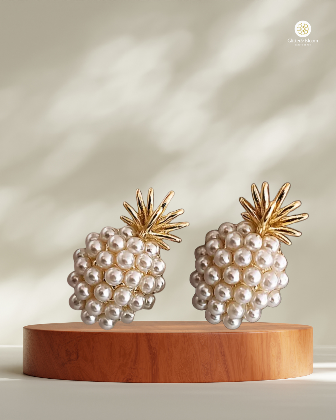 Pineapple Pearl Hoops