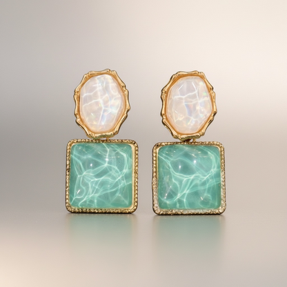Aqua Pearl Earrings