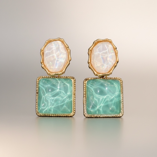 Aqua Pearl Earrings