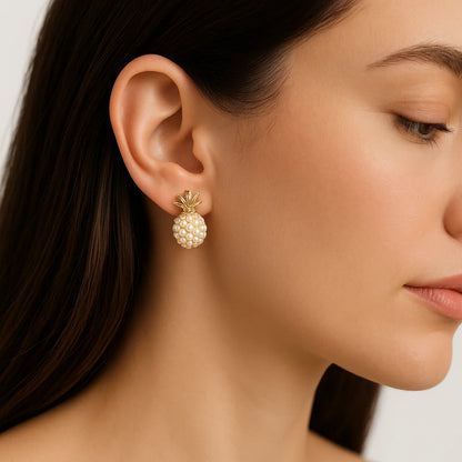 Pineapple Pearl Studs